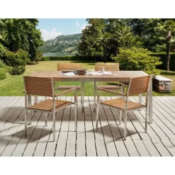 VIAREGGIO II - Tuintafel - Lichte houtkleur - 90 x 200 cm - Teakhout