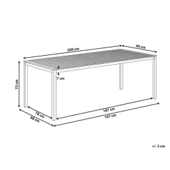 VIAREGGIO II - Tuintafel - Lichte houtkleur - 90 x 200 cm - Teakhout