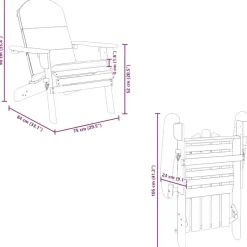 vidaXL - Adirondack tuinstoel - Kussens - Bruin - Acaciahout - 75x84x90 cm