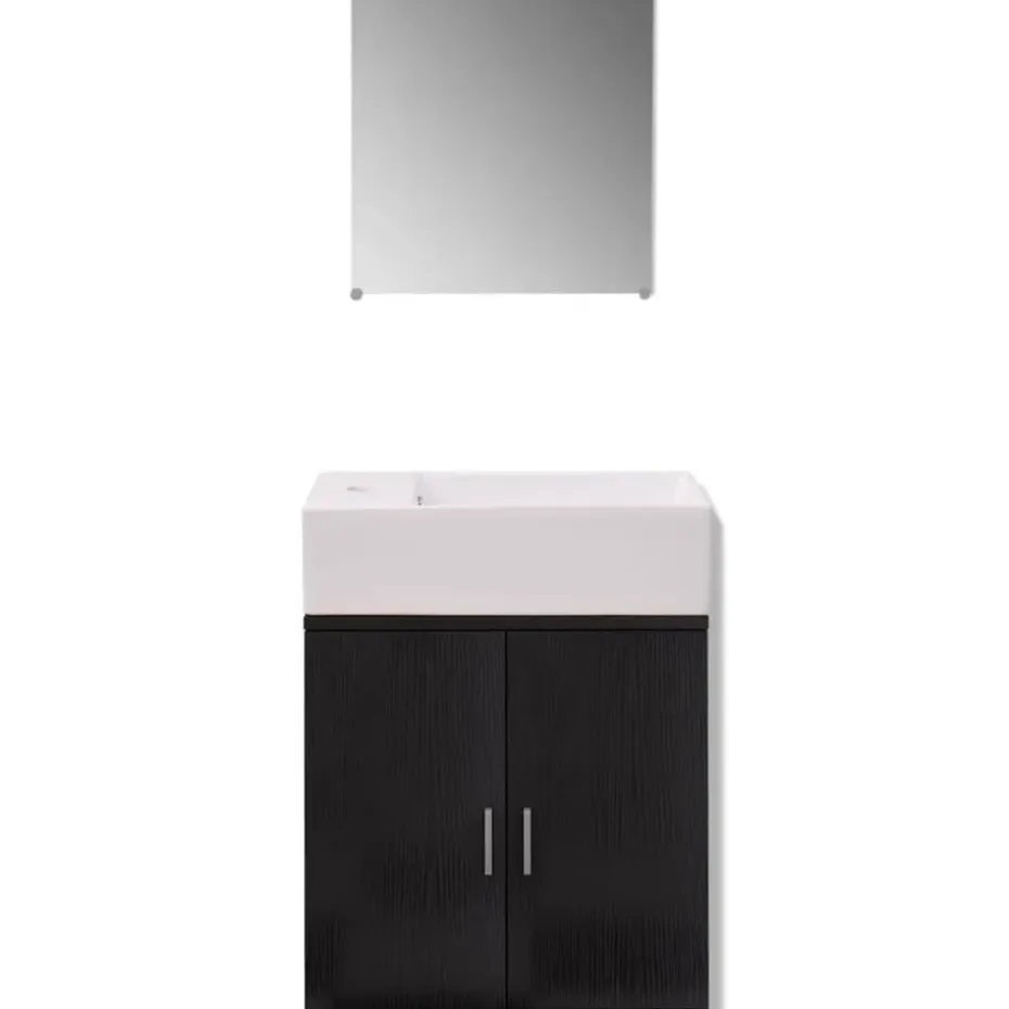 vidaXL - Badkamer Meubel - Zwart - Bewerkt hout