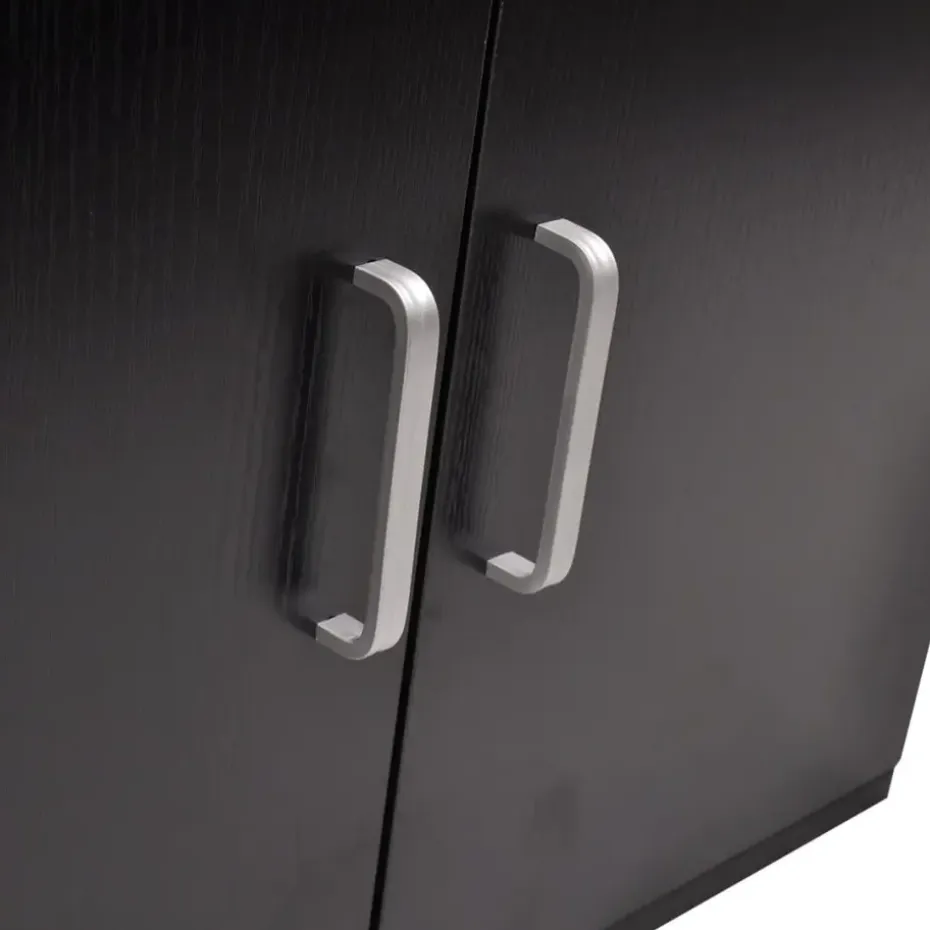 vidaXL - Badkamer Meubel - Zwart - Bewerkt hout