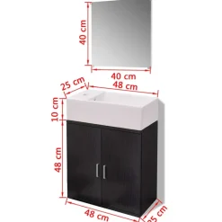 vidaXL - Badkamer Meubel - Zwart - Bewerkt hout
