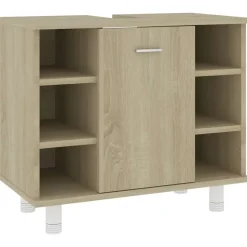 vidaXL - Badkamerkast - Bruin - Bewerkt hout