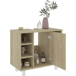 vidaXL - Badkamerkast - Bruin - Bewerkt hout