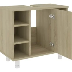 vidaXL - Badkamerkast - Bruin - Bewerkt hout