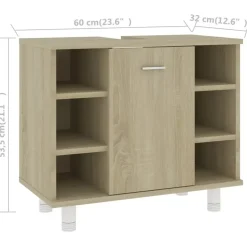 vidaXL - Badkamerkast - Bruin - Bewerkt hout