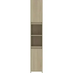 vidaXL - Badkamerkast - Bruin - Bewerkt hout - 30 x 30 x 183.5 cm