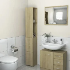 vidaXL - Badkamerkast - Bruin - Bewerkt hout