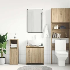 vidaXL - Badkamerkast - Bruin - Bewerkt hout