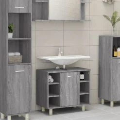 vidaXL - Badkamerkast - Grijs - Bewerkt hout