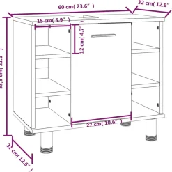 vidaXL - Badkamerkast - Grijs - Bewerkt hout