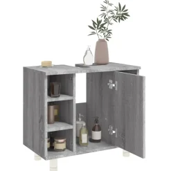 vidaXL - Badkamerkast - Grijs - Bewerkt hout