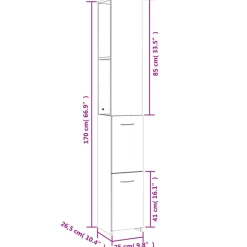 vidaXL - Badkamerkast - Grijs - Bewerkt hout