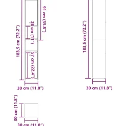 vidaXL - Badkamerkast - Grijs - Bewerkt hout