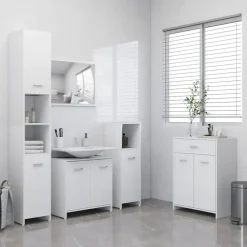 vidaXL - Badkamerkast - Wit - Bewerkt hout