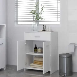 vidaXL - Badkamerkast - Wit - Bewerkt hout