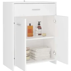 vidaXL - Badkamerkast - Wit - Bewerkt hout