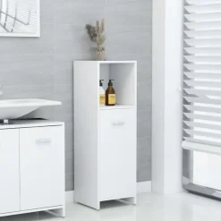 vidaXL - Badkamerkast - Wit - Bewerkt hout