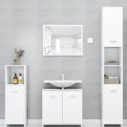 vidaXL - Badkamerkast - Wit - Bewerkt hout