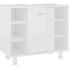 vidaXL - Badkamerkast - Wit - Bewerkt hout