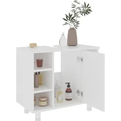 vidaXL - Badkamerkast - Wit - Bewerkt hout