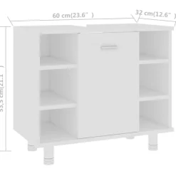 vidaXL - Badkamerkast - Wit - Bewerkt hout