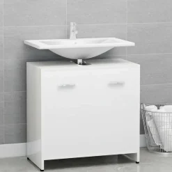 vidaXL - Badkamerkast - Wit - Bewerkt hout