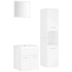 vidaXL - Badkamermeubelset - Wit - Bewerkt hout - 41 x 38.5 x 46 cm