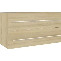 vidaXL - Badkamermeubelset - Bruin - Bewerkt hout