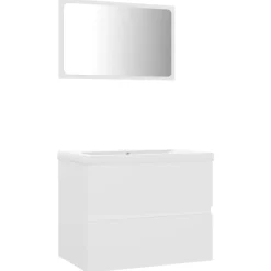 vidaXL - Badkamermeubelset - Wit - Bewerkt hout - 60 x 38.5 x 45 cm