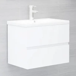 vidaXL - Badkamermeubelset - Wit - Bewerkt hout - 60 x 38.5 x 45 cm