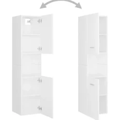 vidaXL - Badkamermeubelset - Wit - Bewerkt hout - 41 x 38.5 x 46 cm