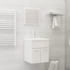 vidaXL - Badkamermeubelset - Wit - Bewerkt hout - 41 x 38.5 x 46 cm