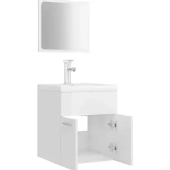 vidaXL - Badkamermeubelset - Wit - Bewerkt hout - 41 x 38.5 x 46 cm