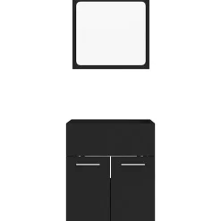vidaXL - Badkamermeubelset - Zwart - Bewerkt hout
