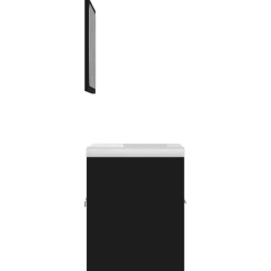 vidaXL - Badkamermeubelset - Zwart - Bewerkt hout - 41 x 38.5 x 46 cm
