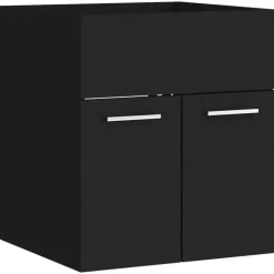 vidaXL - Badkamermeubelset - Zwart - Bewerkt hout - 41 x 38.5 x 46 cm