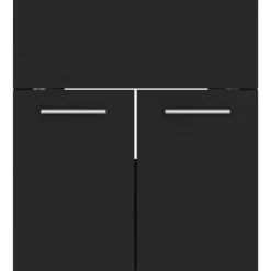 vidaXL - Badkamermeubelset - Zwart - Bewerkt hout - 41 x 38.5 x 46 cm