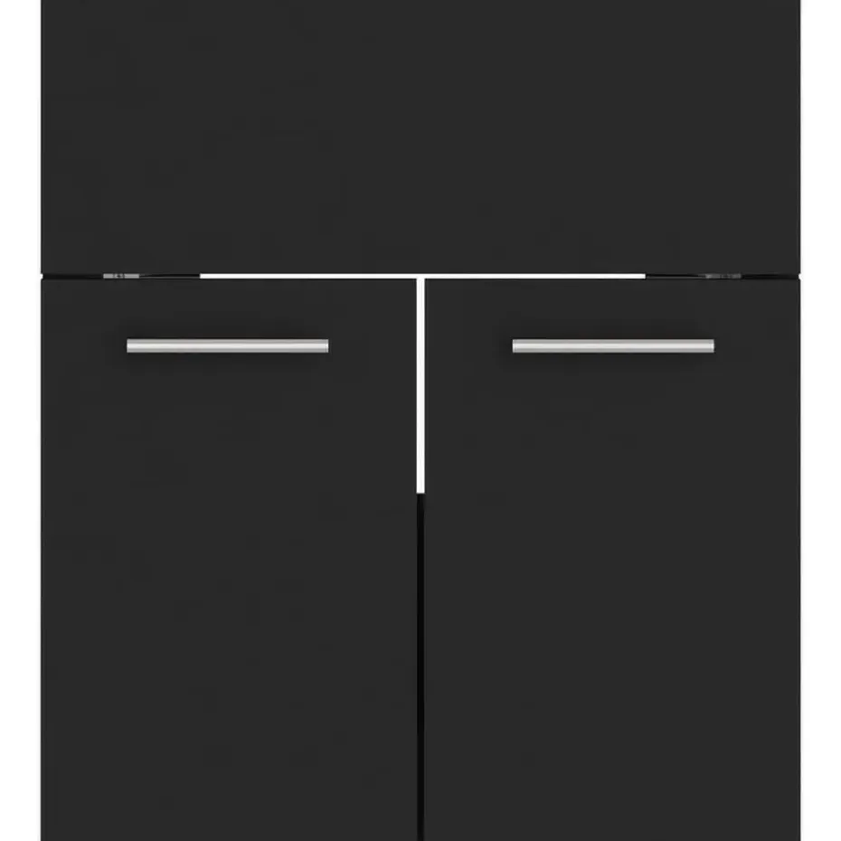 vidaXL - Badkamermeubelset - Zwart - Bewerkt hout - 41 x 38.5 x 46 cm