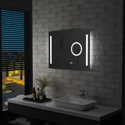 vidaXL - Badkamerspiegel - Zilver - Aluminium - 80 x 60 cm