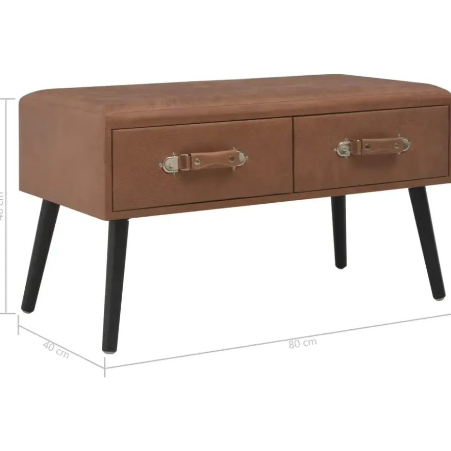 vidaXL - Bank - Bruin - Kunstleer