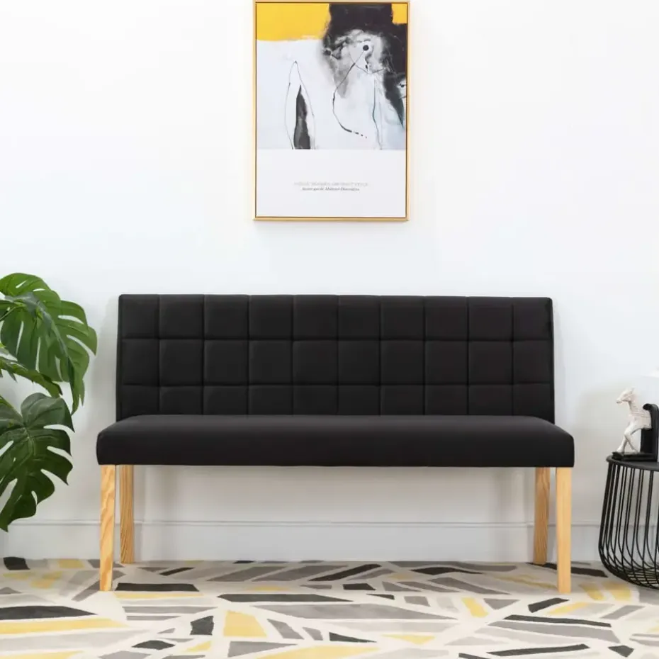 vidaXL - Bankje - Zwart - Fluweel