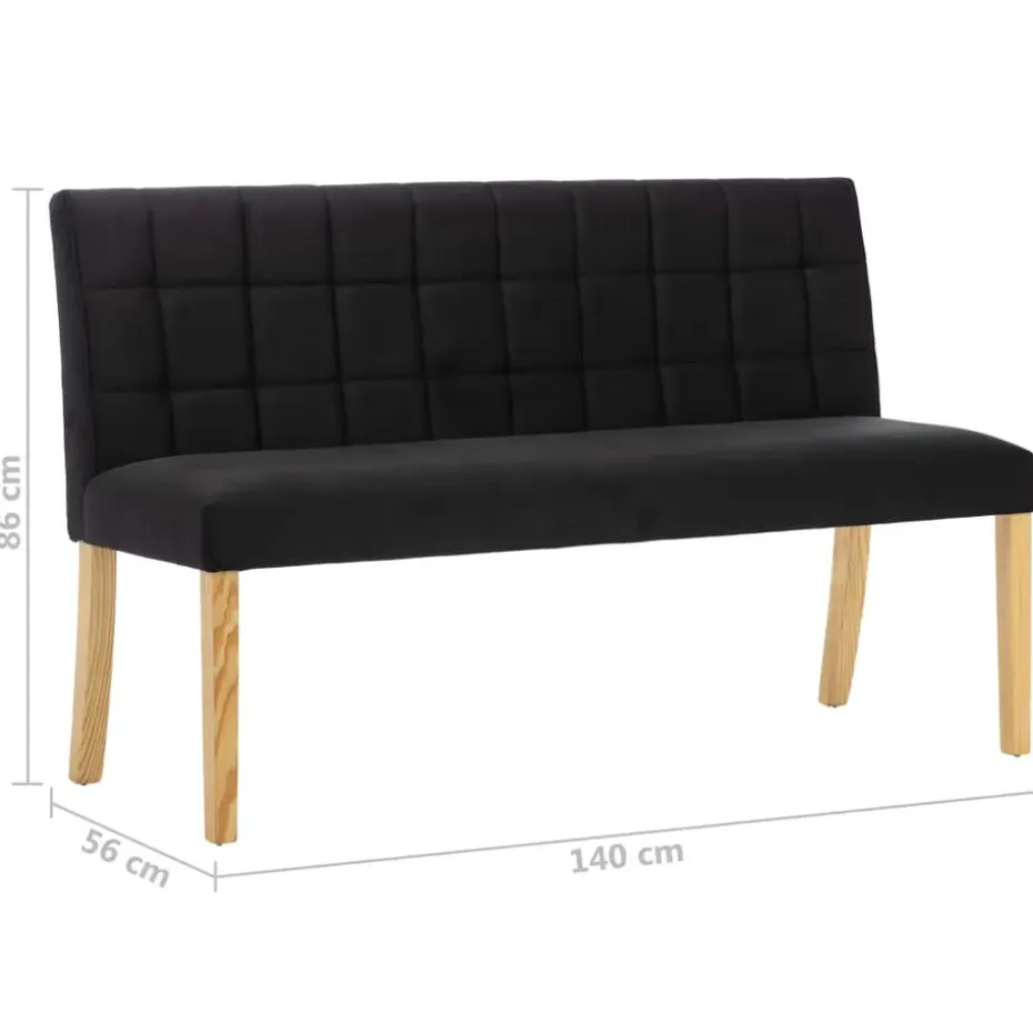 vidaXL - Bankje - Zwart - Fluweel