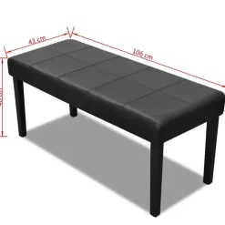 vidaXL - Bankje - Zwart - Kunstleer