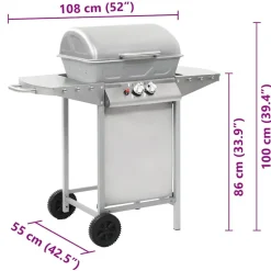 vidaXL - Barbecue - Zilver - Roestvrij staal