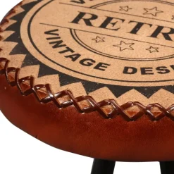 vidaXL - Barkruk - Bruin - Leer - 2 stuks