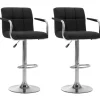 vidaXL - Barstoel - Zwart - Stof - 2 stuks