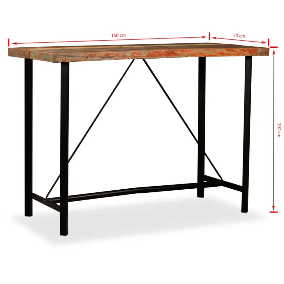 vidaXL - Bartafel - Bruin - Hout - 150 x 70 x 107 cm