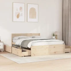 vidaXL - Bed incl. hoofdbord en lades - Massief grenenhout - 140x200 cm