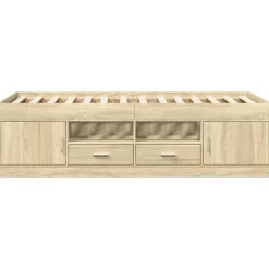 vidaXL - Bed met lades - Bruin - Hout - 90 x 200 cm - Zonder matras